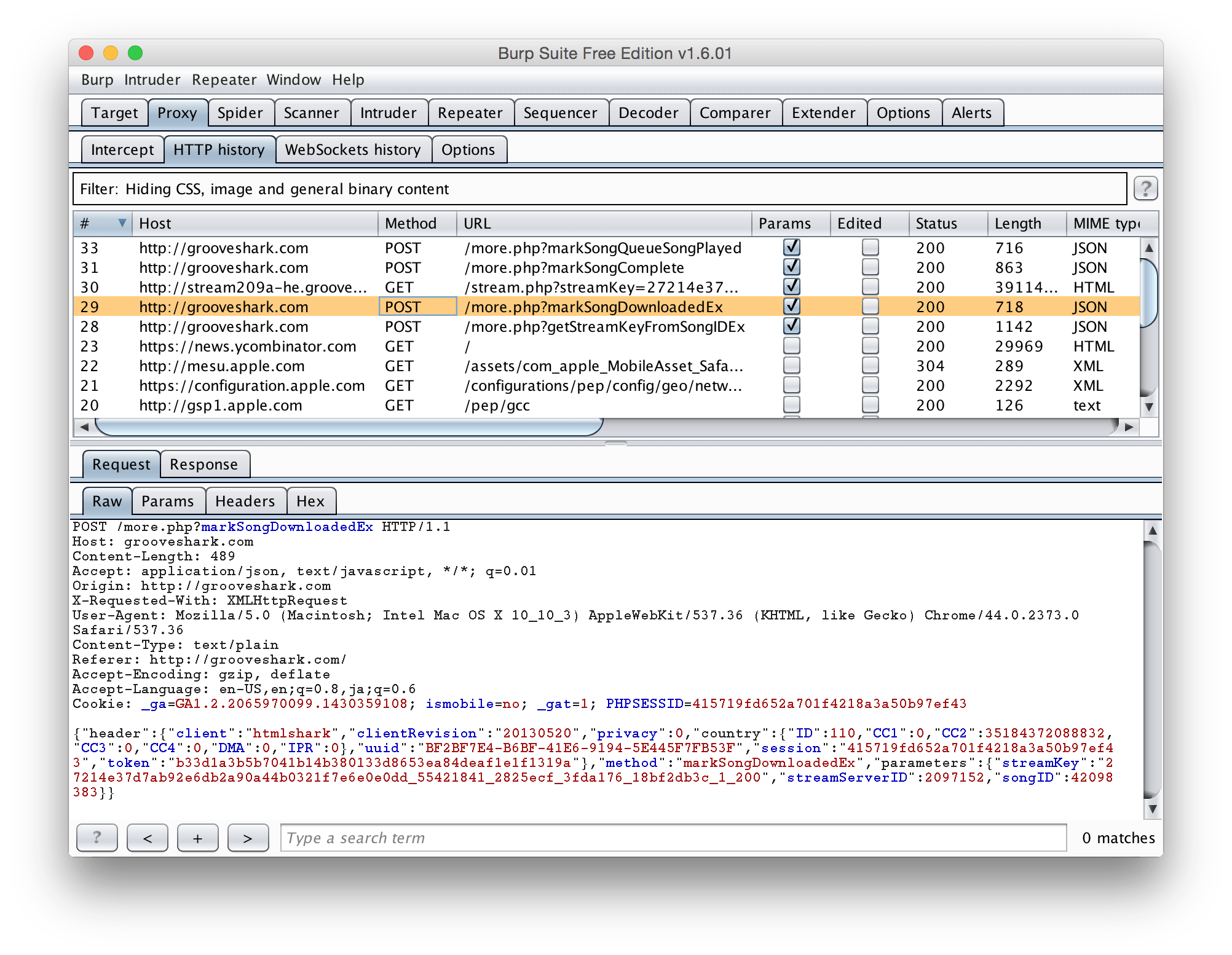 BurpSuite - HTTP History