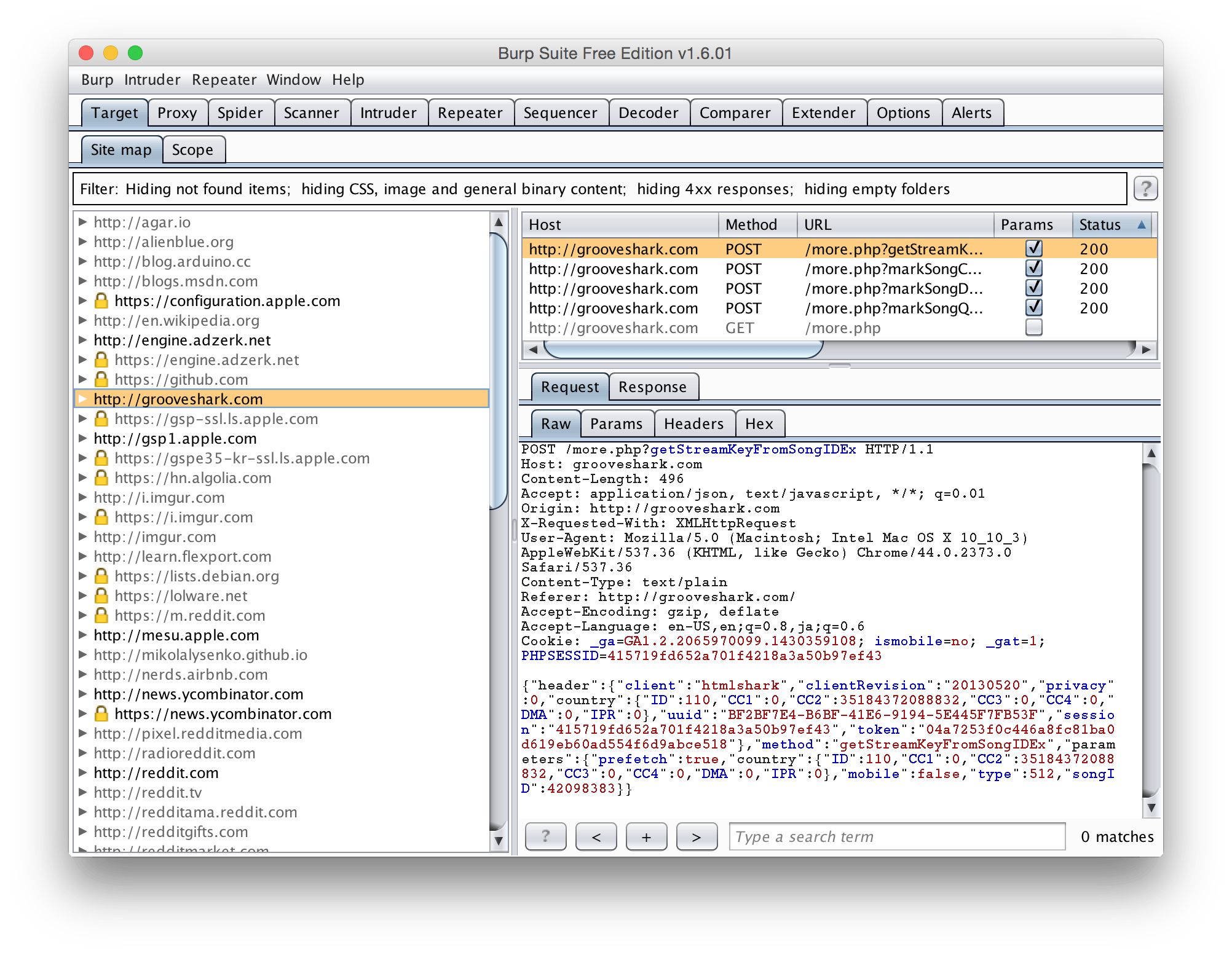 BurpSuite - Target Site Map