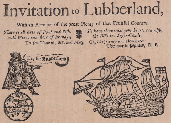 An Invitation to Lubberland Broadside Ballad Title